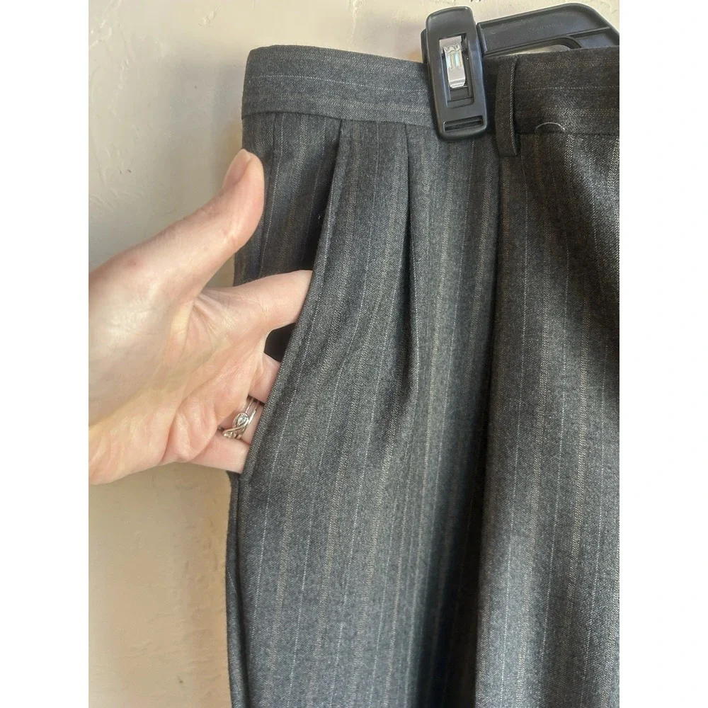 Hickey‎ Freeman 42L 38x33 Gray Multi-Stripe Mens 100% Worsted Wool Luxury Suit